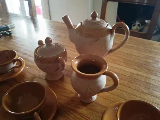 Servizio caffè terracotta 6 persone anni '60