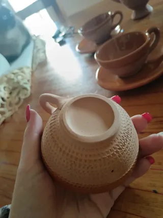 Servizio caffè terracotta 6 persone anni '60