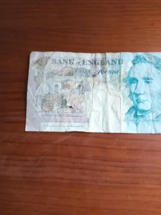 Banknota da 5 sterline inglesi Inghilterra 1990
