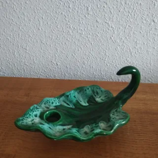 Porta velas de cerámica con forma de hoja