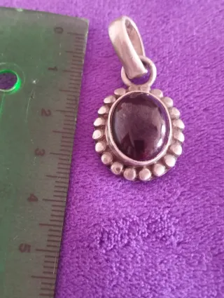 Colgante Plata Ley Granate Natural Artesanal