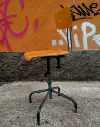 Silla Oasis Industrial Vintage Madera Metal