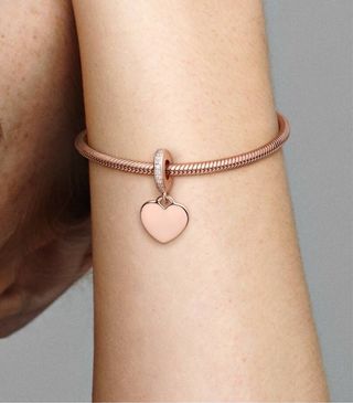 Charm PANDORA Corazón Oro Rosa 14k (personalizado)