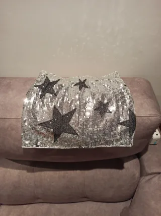 Falda pantalón lentejuelas estrellas talla XS