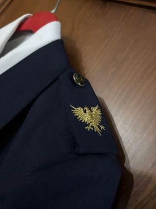 Traje comunión vintage azul y blanco