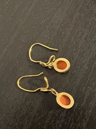 Pendientes Oro 14k y Coral