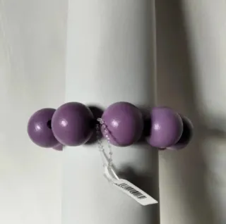 Pulsera Bolas Malva Madera elástica