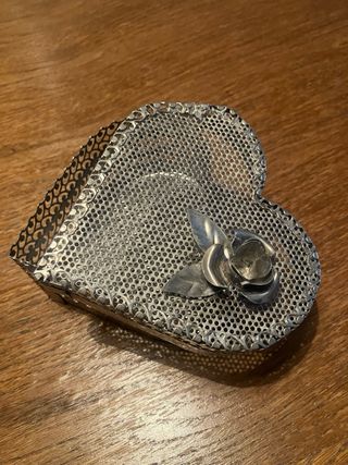 Caja joyero metálica vintage