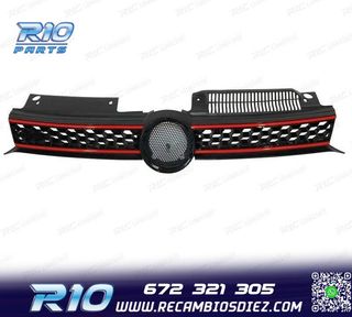 PARRILLA VOLKSWAGEN VW GOLF 6 08-12 LOOK GTI NEGRO MOLDURA R