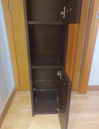 Armario columna baño madera