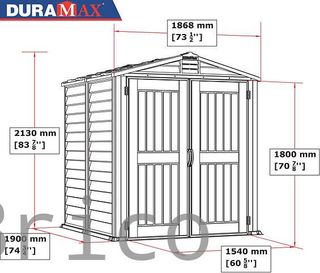Caseta PVC Storemate Plus 190x186x213 cm - Duramax