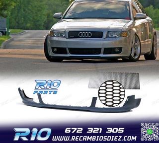 SPOILER LIP FRONTAL DELANTERO AUDI A4 S LINE 00-04 + REJILLA