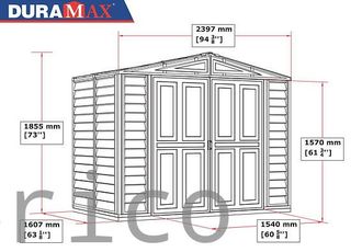 Caseta PVC Duramate III 160x239x185 cm - Duramax