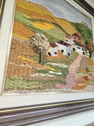 Cuadro de árbol en lana y tela