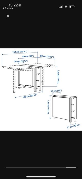 Mesa NORDEN Abatible Madera IKEA