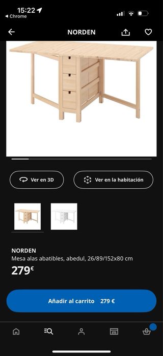 Mesa NORDEN Abatible Madera IKEA