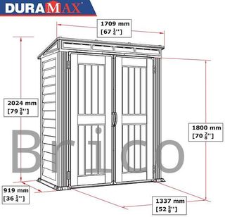 Caseta PVC Yardmate Pent Plus 91x170x202 cm - Duramax