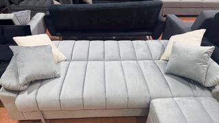 Sofá Cama Yadhi Gris con Puff