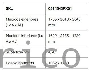 Caseta Metálica Top Artemisa 173x261x204 cm - Duramax
