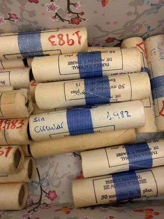 Lote 22 monedas 5 pts diferentes años