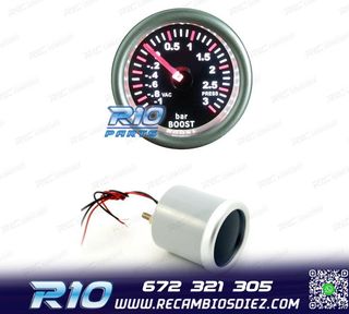 RELOJ PRESIÓN TURBO FONDO NEGRO ILUMINADO