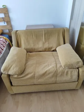 Sofá Cama Beige/Amarillo