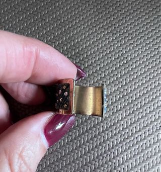 Anello fascia blu  con strass