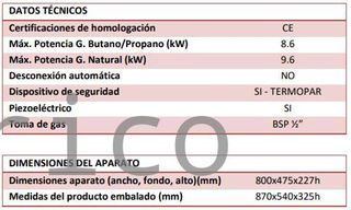 Plancha Gas Acero Laminado Serie 100 - PLC8100