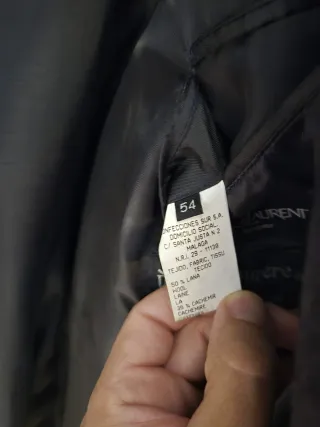 Abrigo largo YSL gris paño