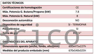 Plancha Gas Acero Laminado Serie 100 - PLC6100