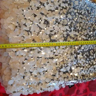 Vestido fiesta lentejuelas plateadas y doradas