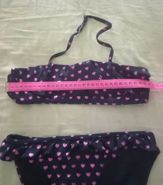 Bikini niña corazones rosa
