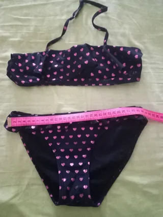 Bikini niña corazones rosa