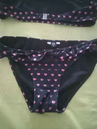 Bikini niña corazones rosa