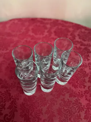 Juego 6 Vasos Cristal Transparentes