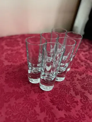 Juego 6 Vasos Cristal Transparentes