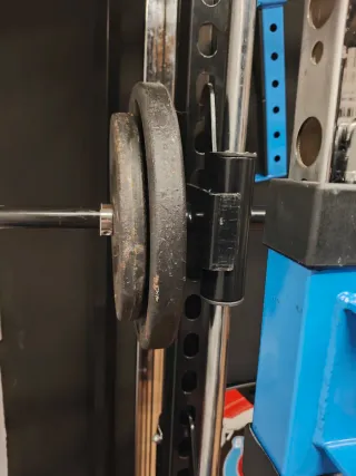 Barra con pesas de discos para gimnasio