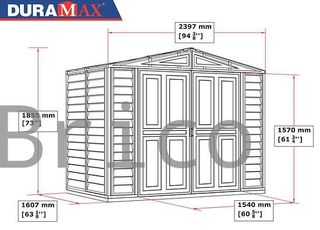 Caseta PVC Duramate III 160x239x185 cm - Duramax