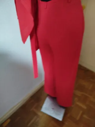 Traje mujer pantalon, rojo Cortefiel