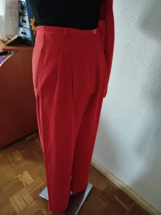 Traje mujer pantalon, rojo Cortefiel