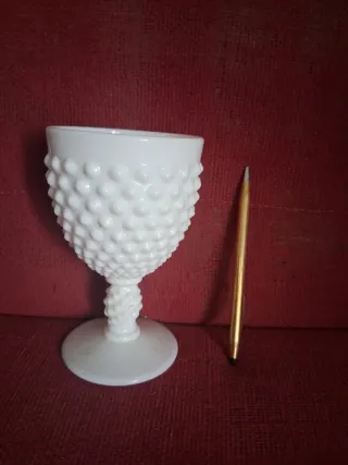 Juego 4 piezas vidrio leche blanco