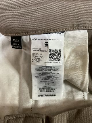 Pantalón chino hombre de G-Star Raw (W30/L32)