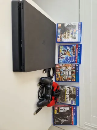PS4 (PlayStation 4) + 2 Mandos + 5 Juegos