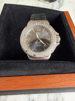 TAG Heuer F1 Mujer Diamantes Negro/Plata