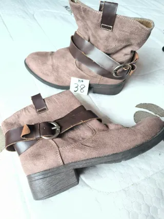 Botines Beige/Marrón Talla 38