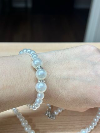 Conjunto de bisutería perlas y plata