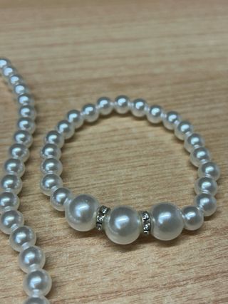 Conjunto de bisutería perlas y plata