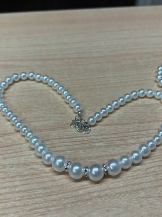 Conjunto de bisutería perlas y plata