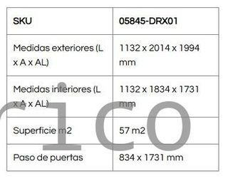 Caseta Metálica Top Venus 113x201x199 cm - Duramax