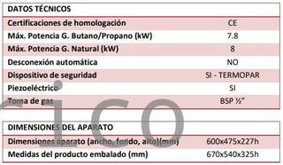 Plancha Gas Acero Laminado Serie 100 - PLC6100